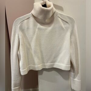 white cropped knit sweater from zara size medium